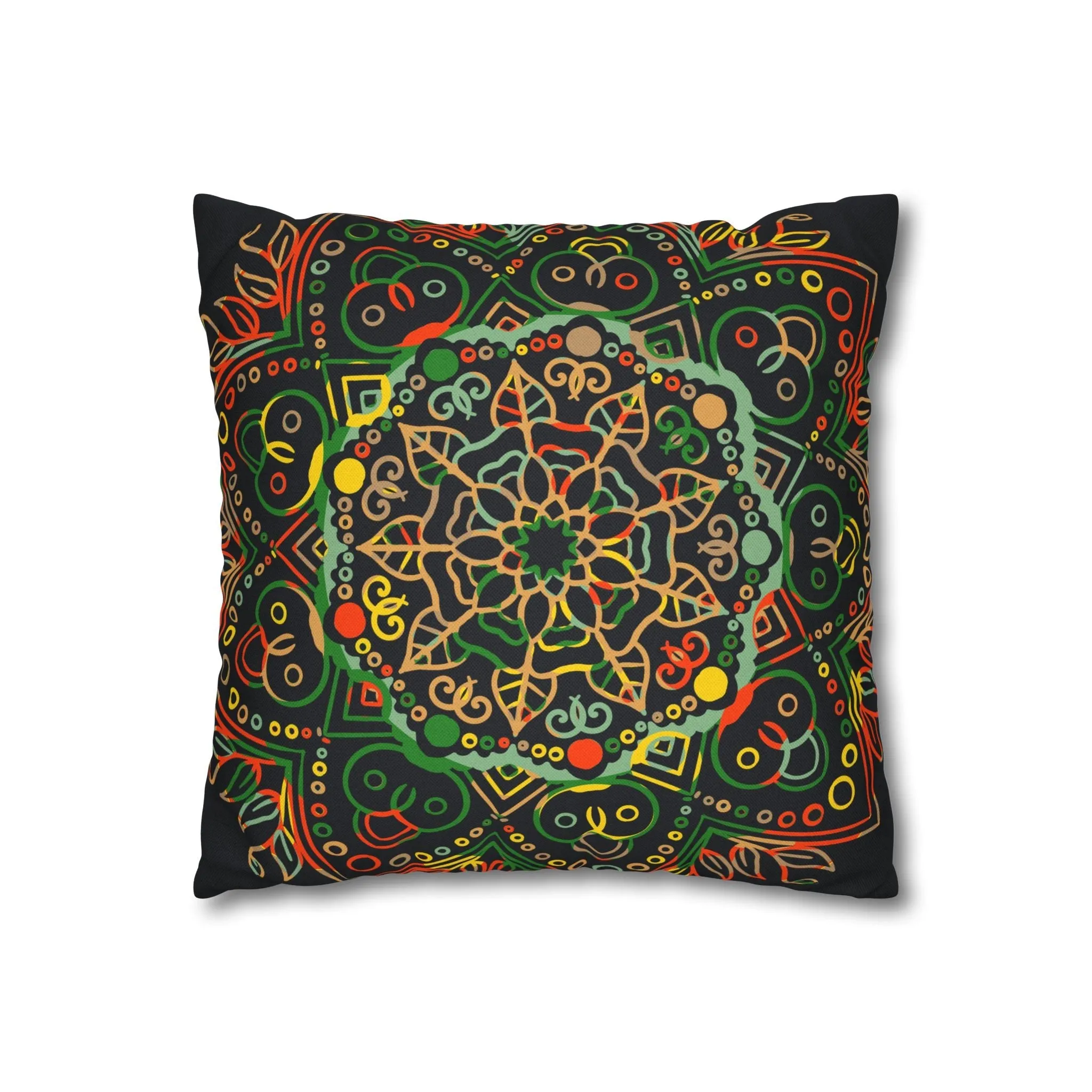 Handmade Mandala Art Pillowcase - Dark Charcoal Blue