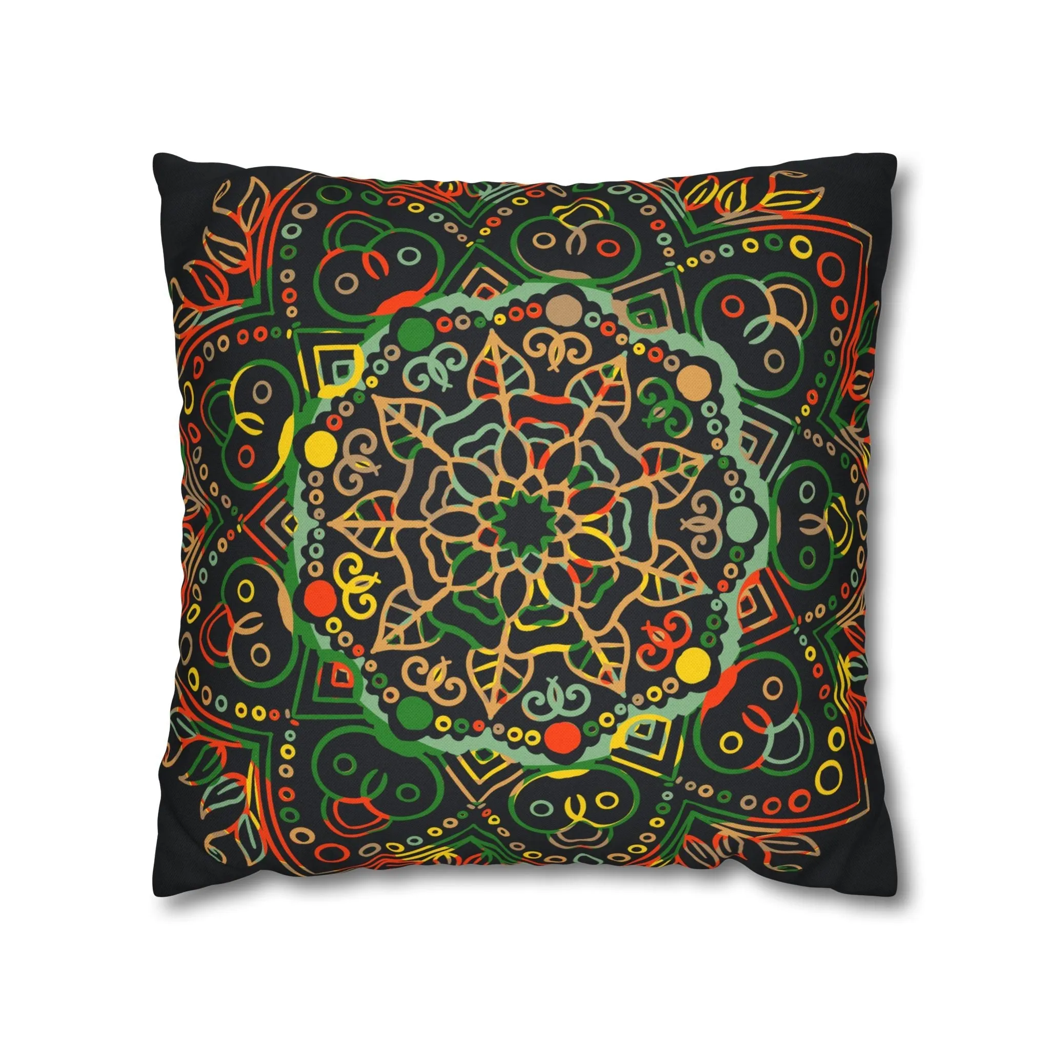 Handmade Mandala Art Pillowcase - Dark Charcoal Blue