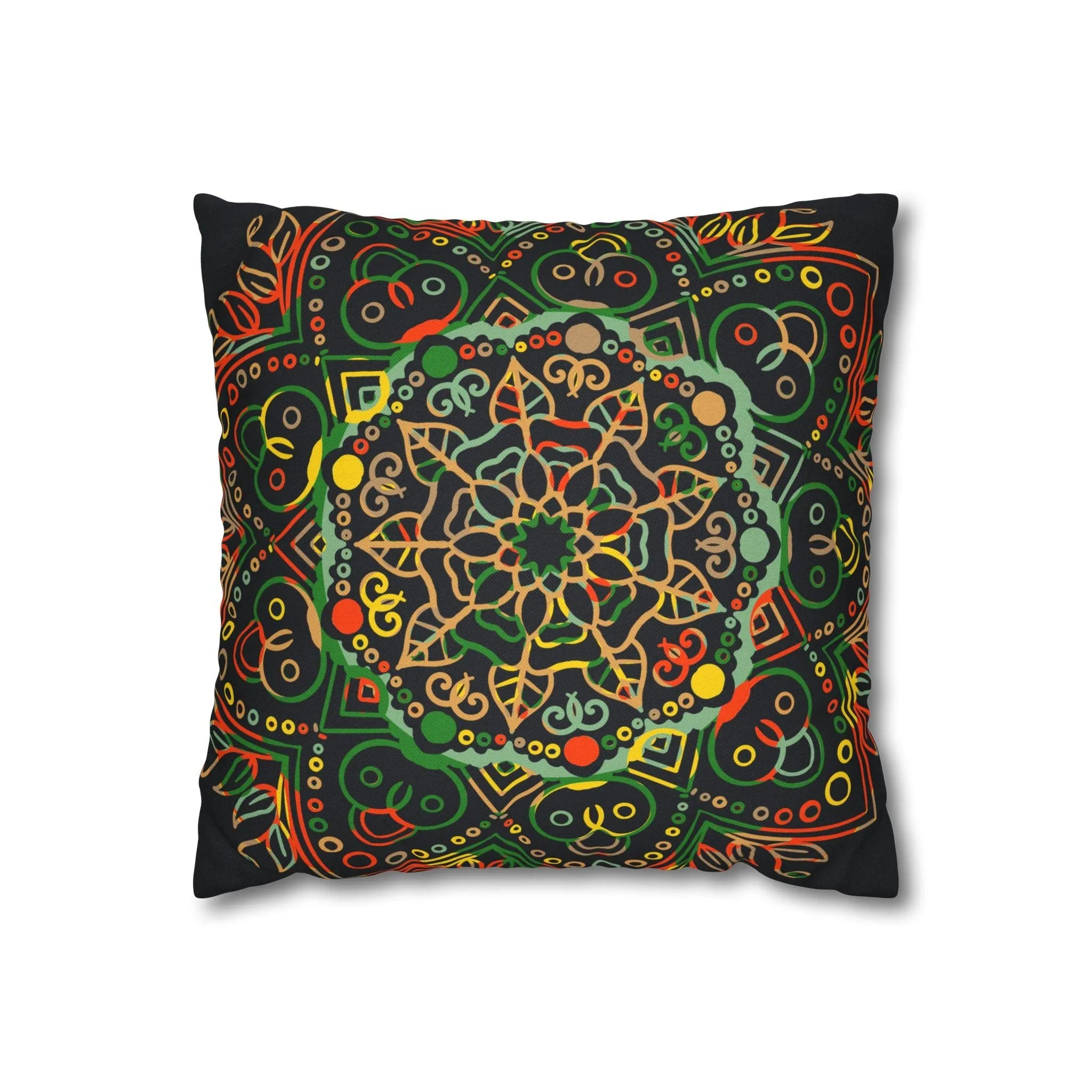 Handmade Mandala Art Pillowcase - Dark Charcoal Blue