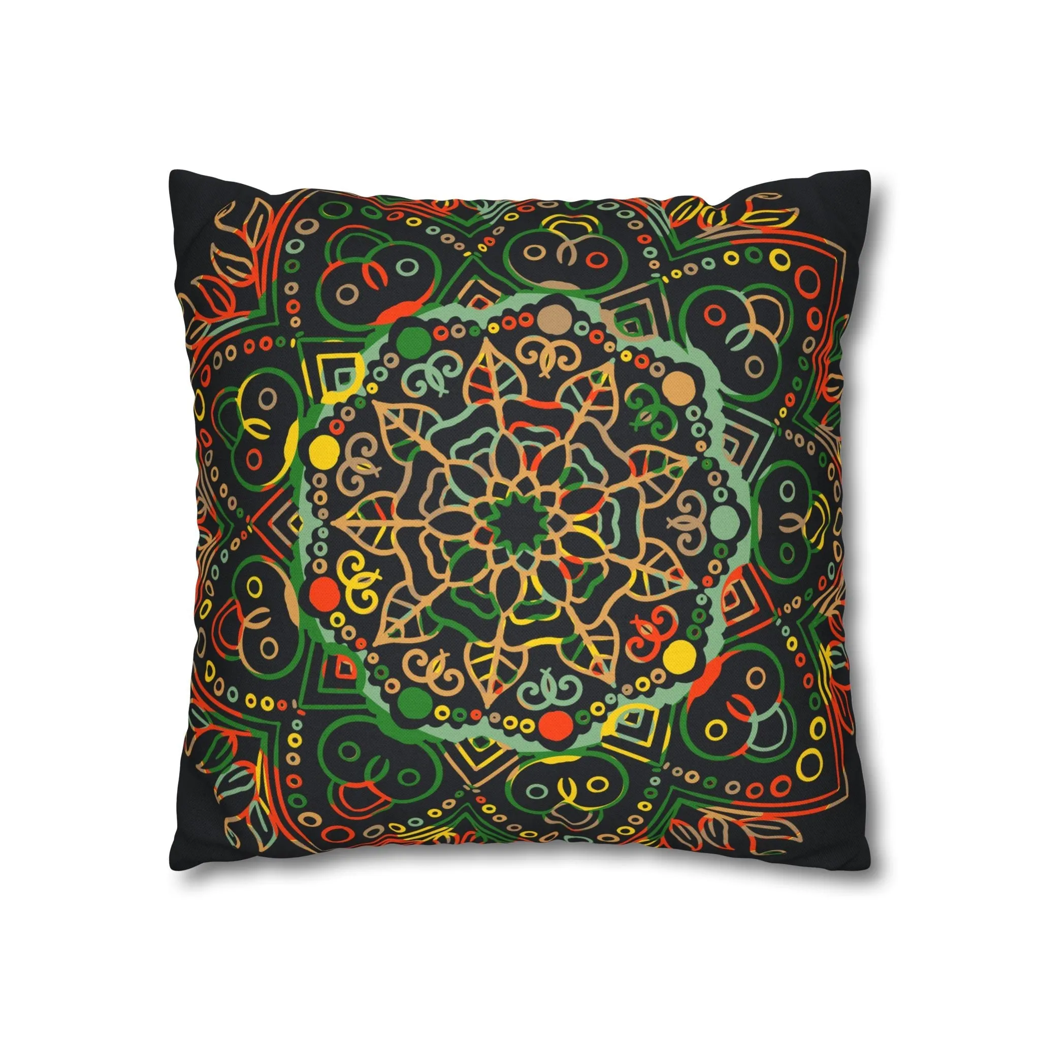 Handmade Mandala Art Pillowcase - Dark Charcoal Blue