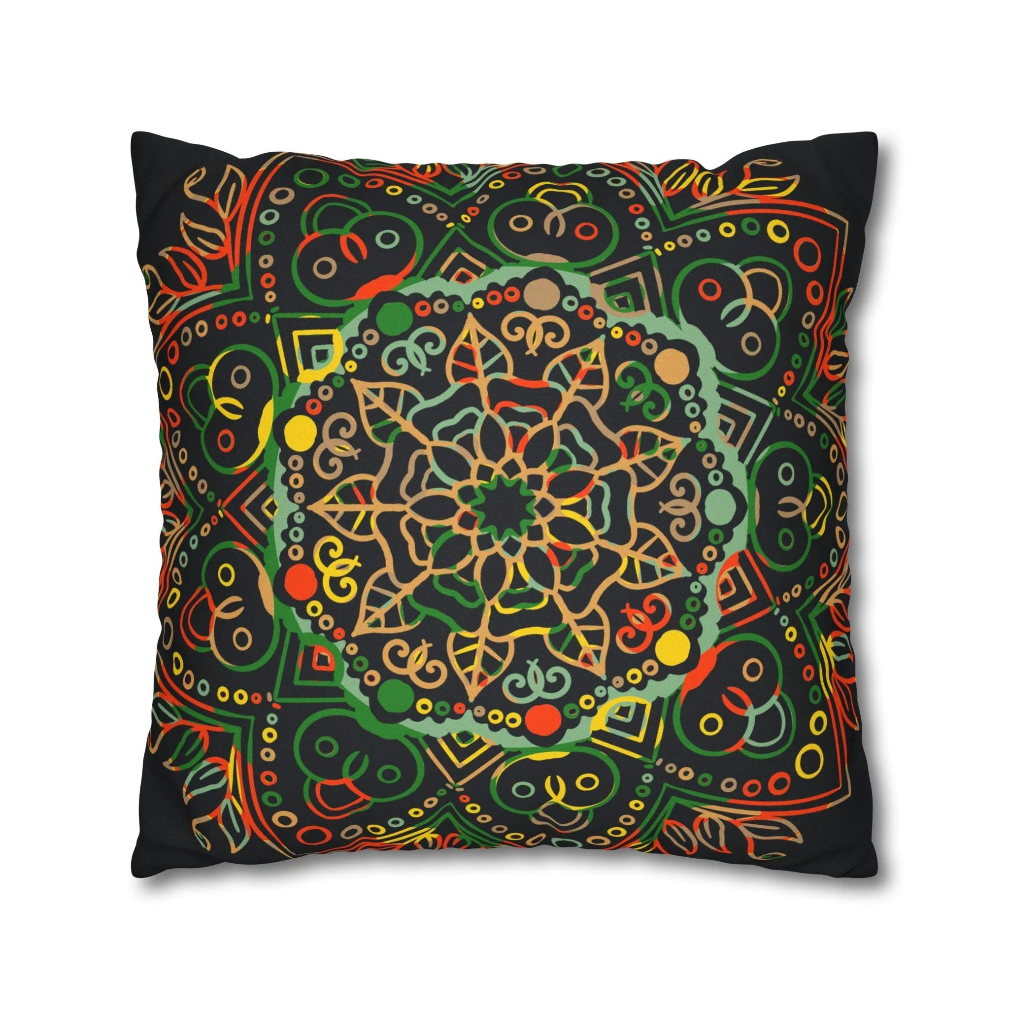 Handmade Mandala Art Pillowcase - Dark Charcoal Blue