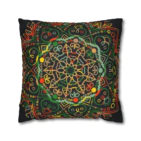 Handmade Mandala Art Pillowcase - Dark Charcoal Blue