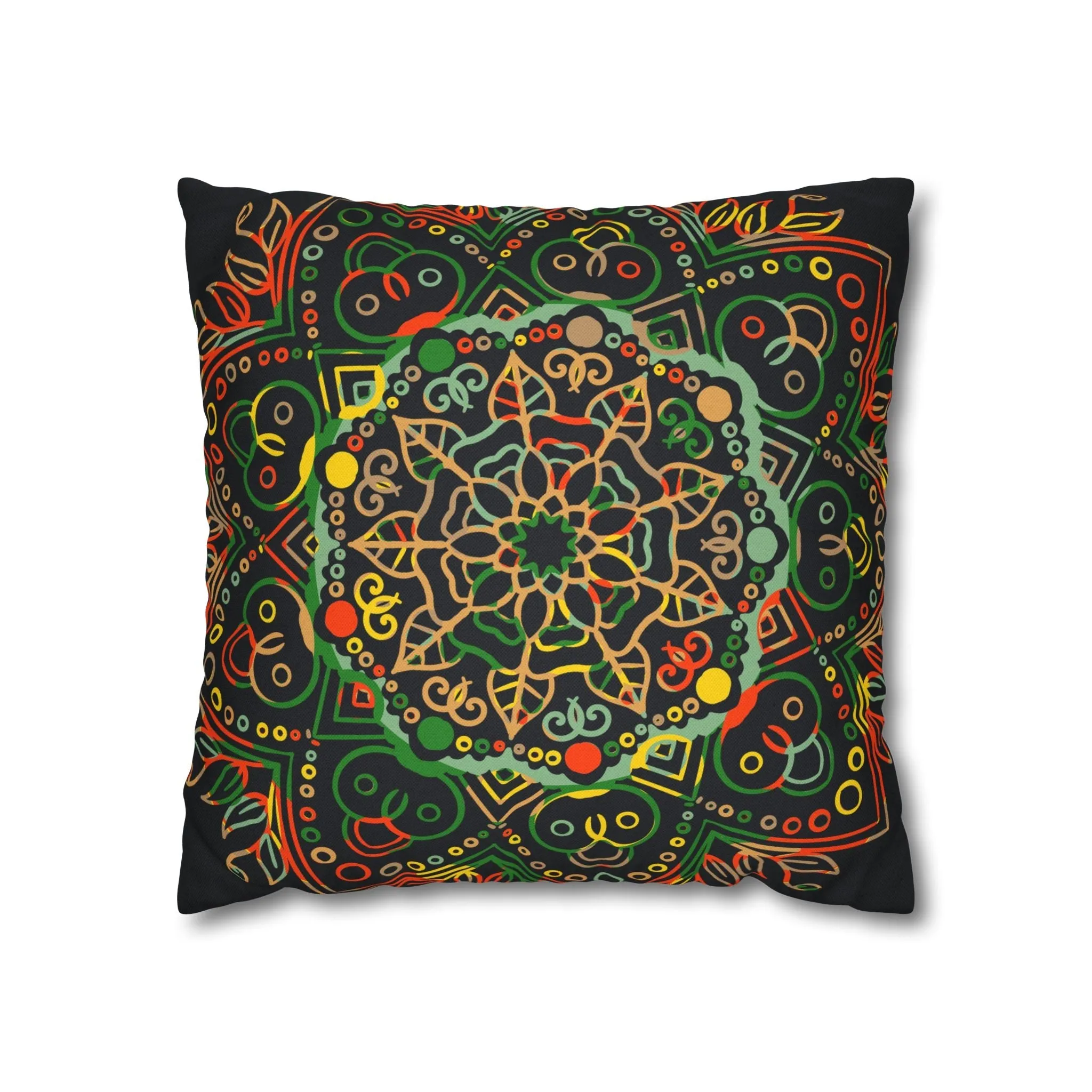 Handmade Mandala Art Pillowcase - Dark Charcoal Blue