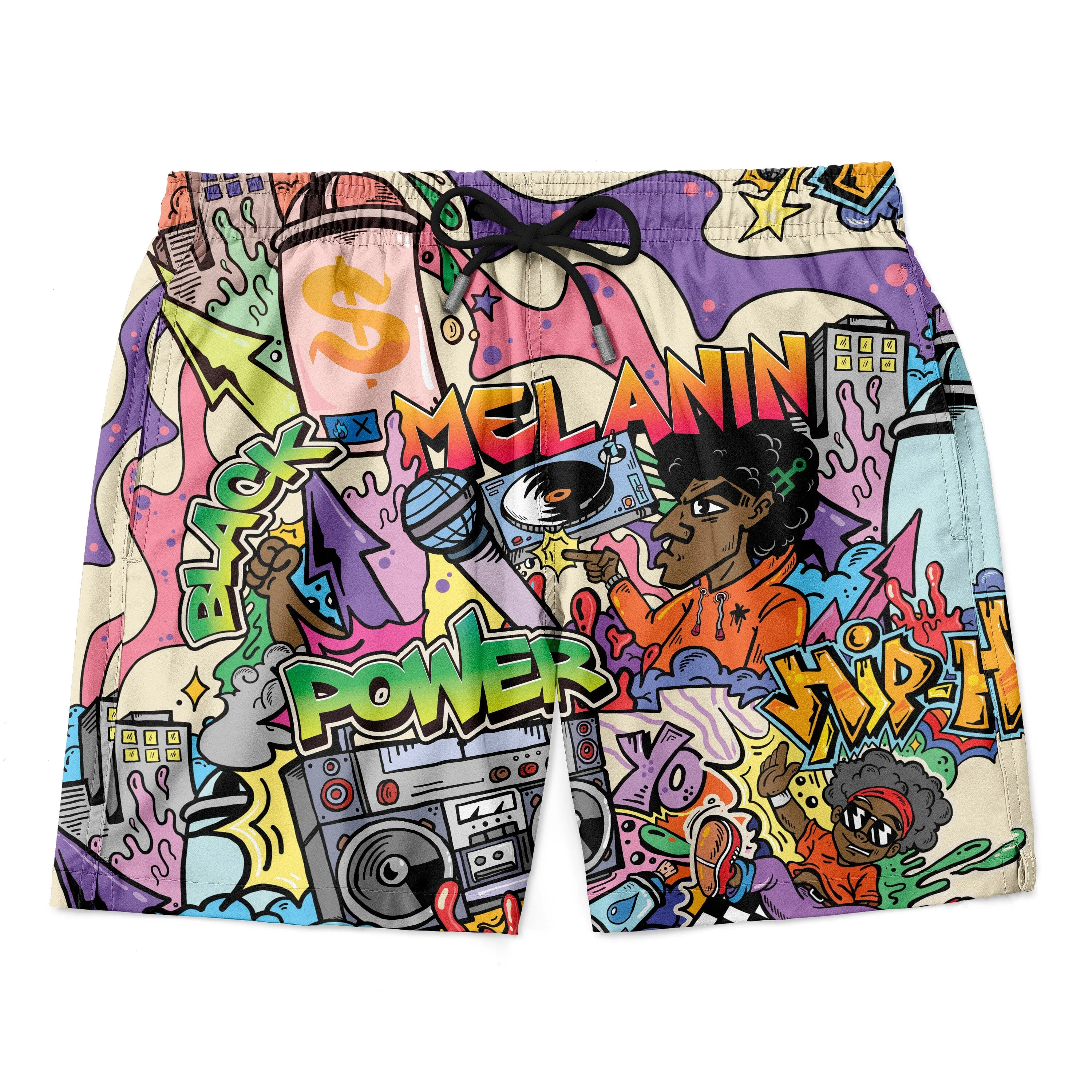 Hip Hop Graffiti Art Hawaiian Shirt and Shorts Set