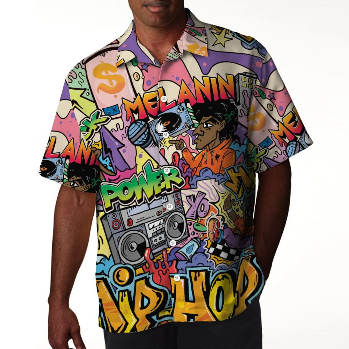 Hip Hop Graffiti Art Hawaiian Shirt and Shorts Set