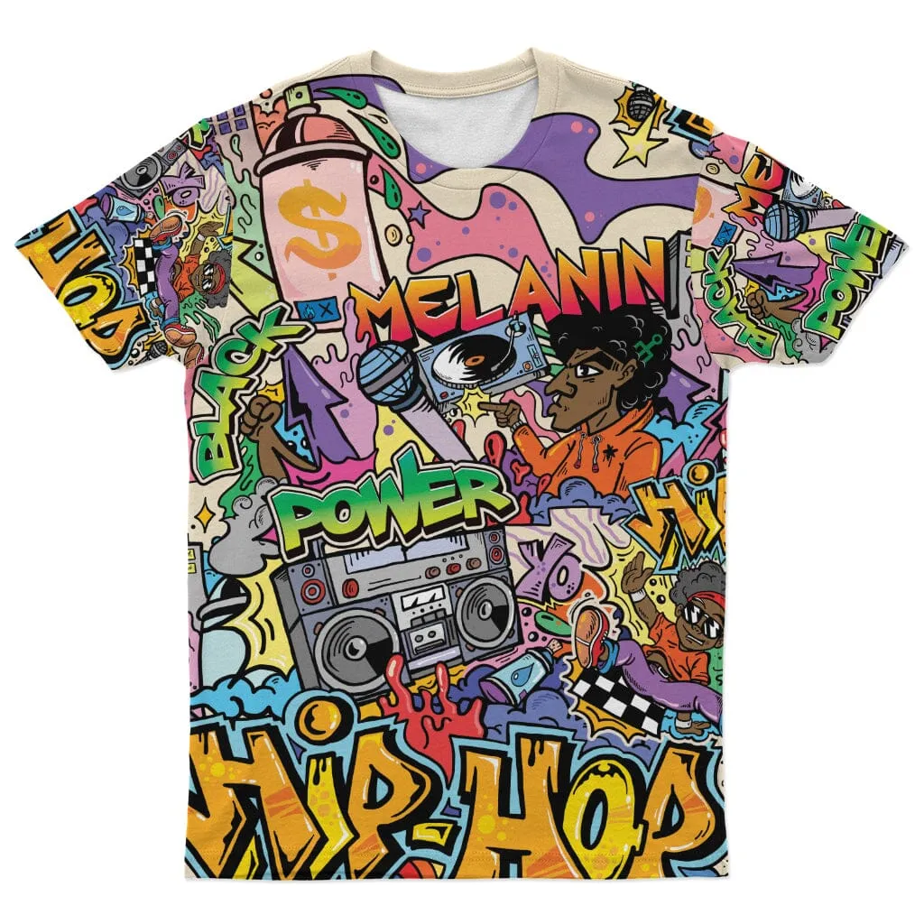 Hip Hop Graffiti Art T-shirt And Shorts Set