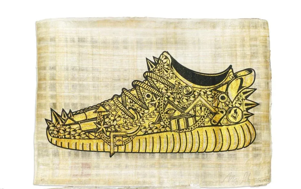 Holy Grails Yeezys Papyrus- Side Silkscreen Print by Marwan Shahin