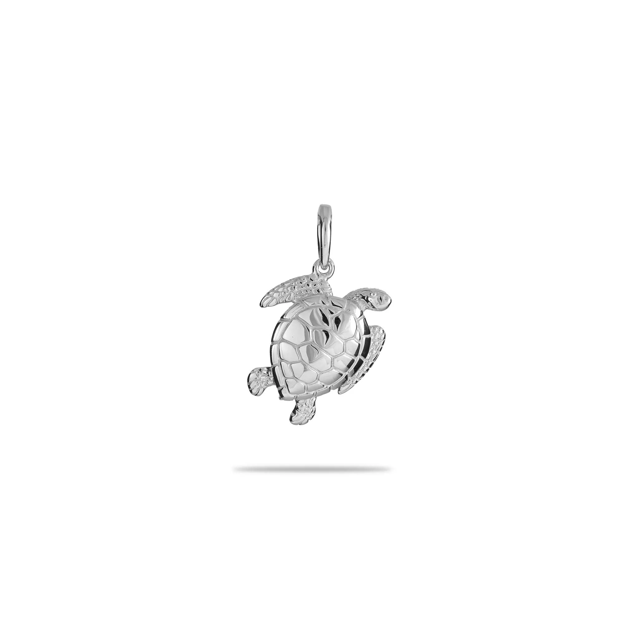 Honu Pendant in White Gold - 18mm