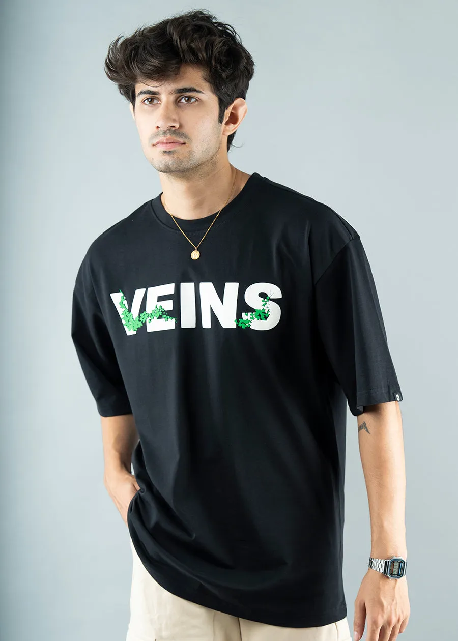 Ice In My Veins Men Oversized Puff Printed T-shirt