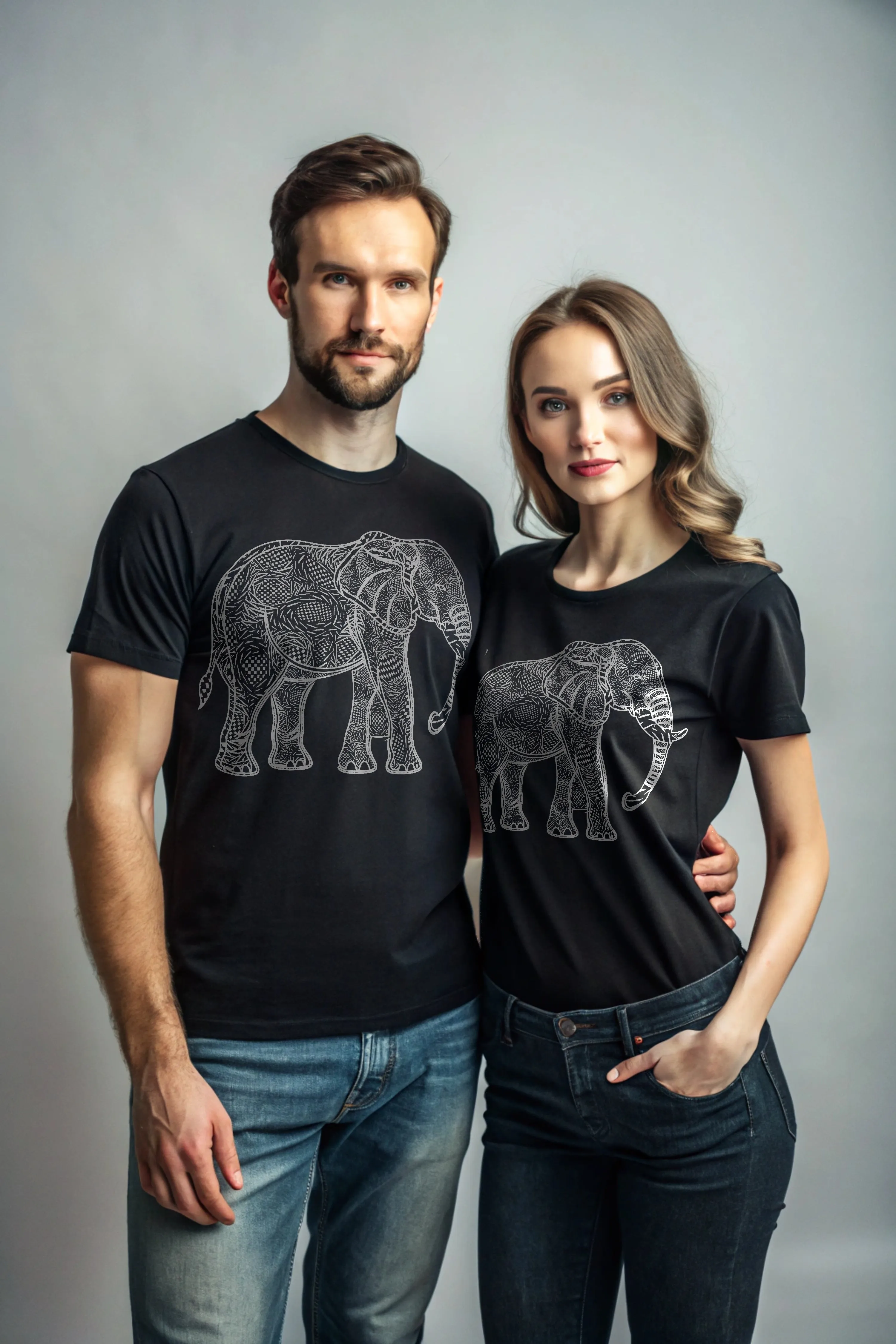 Ink Tusker - 100% Cotton Crewneck Half Sleeve Unisex T-Shirt