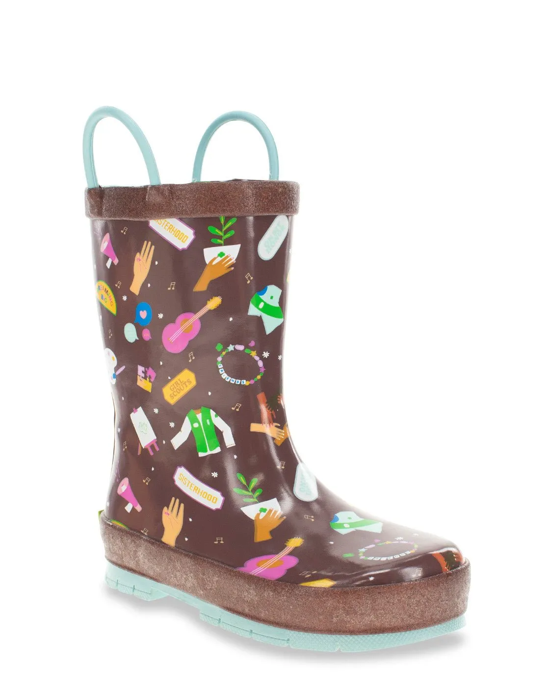 Kids Girl Scouts Brownie Squad Rain Boot - Brown