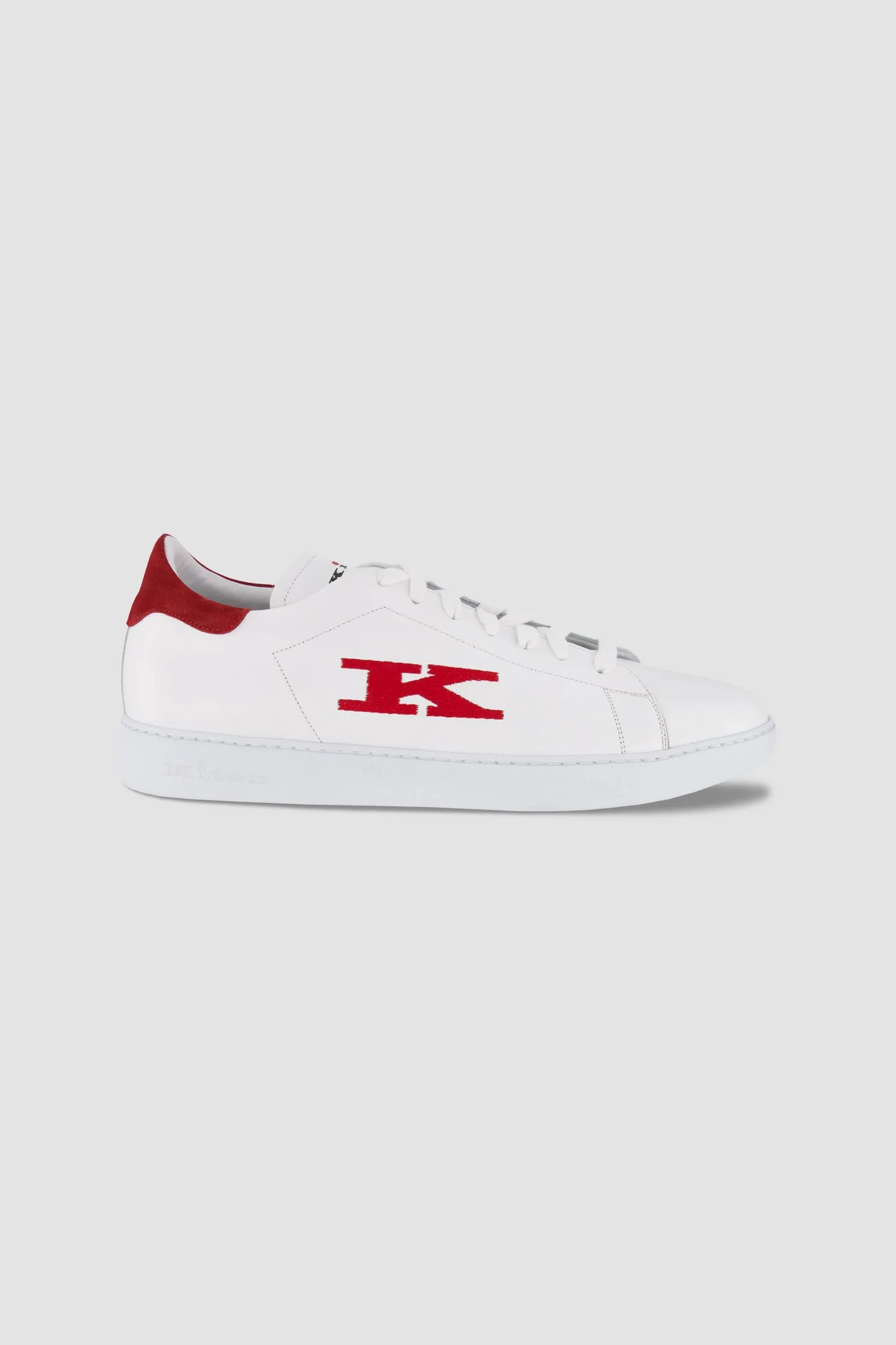 Kiton White/Red Calfskin Sneakers