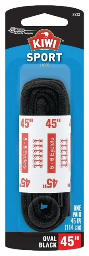 Kiwi 70433 Shoelaces, Round, Black, 45 in L :EA: QUANTITY: 3