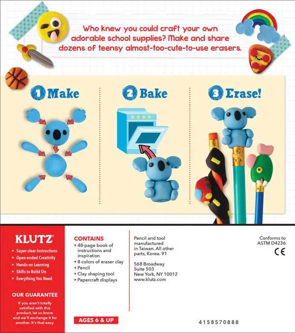 KLUTZ - Make Your Own Mini Erasers (Book and Craft Kit)