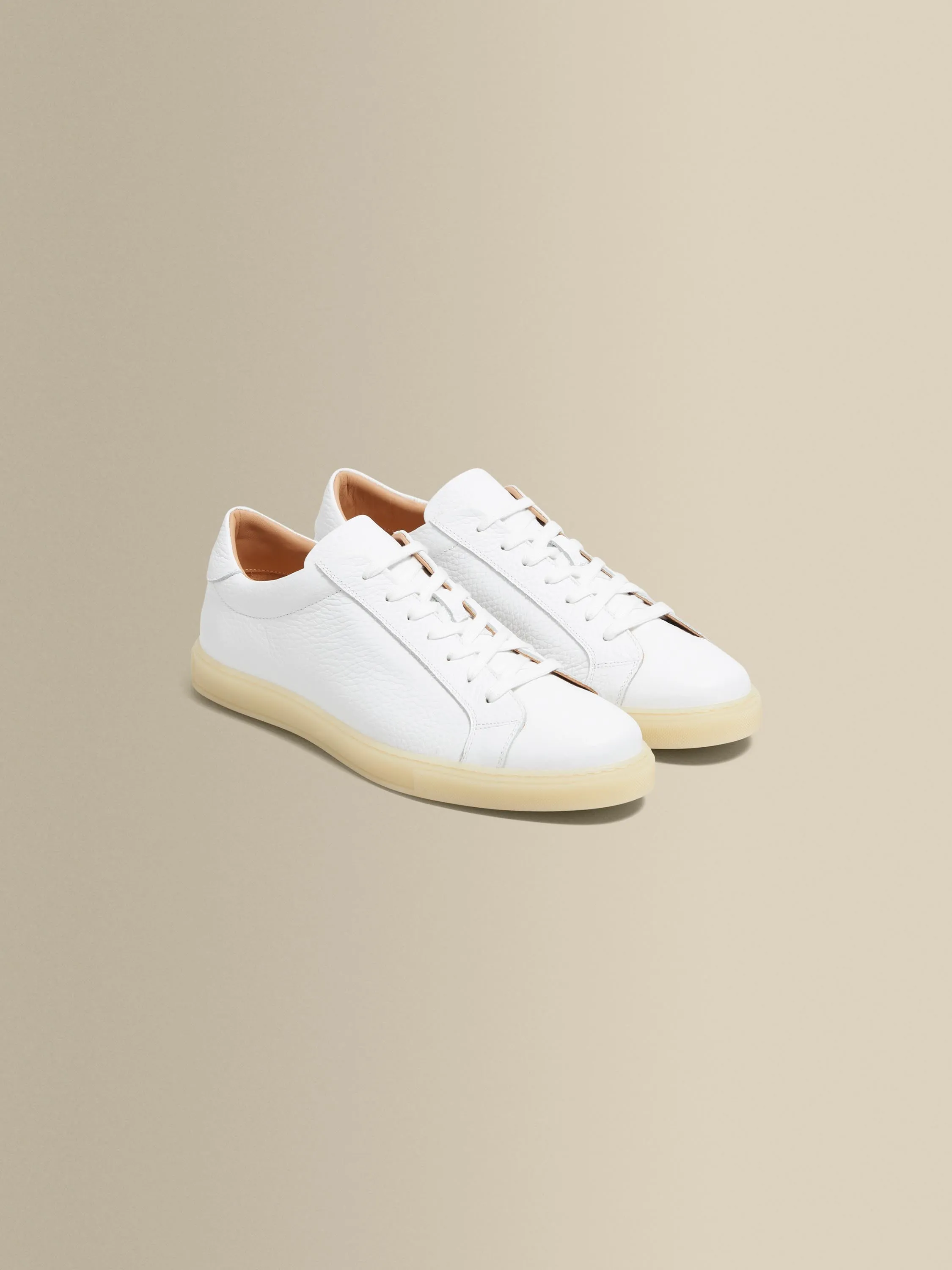 Leather Sneakers With Gum Sole