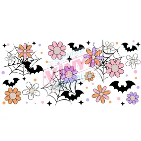 Libbey Can Wrap 16oz -  Ink Transfers | Spooky Retro Floral