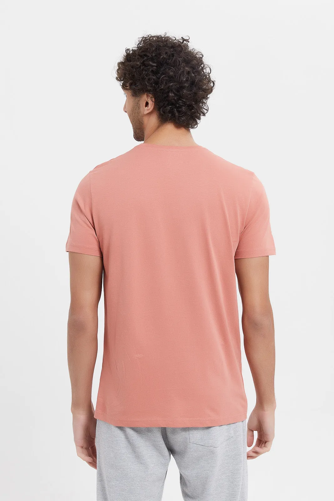 Men Pink Graphic T-Shirt