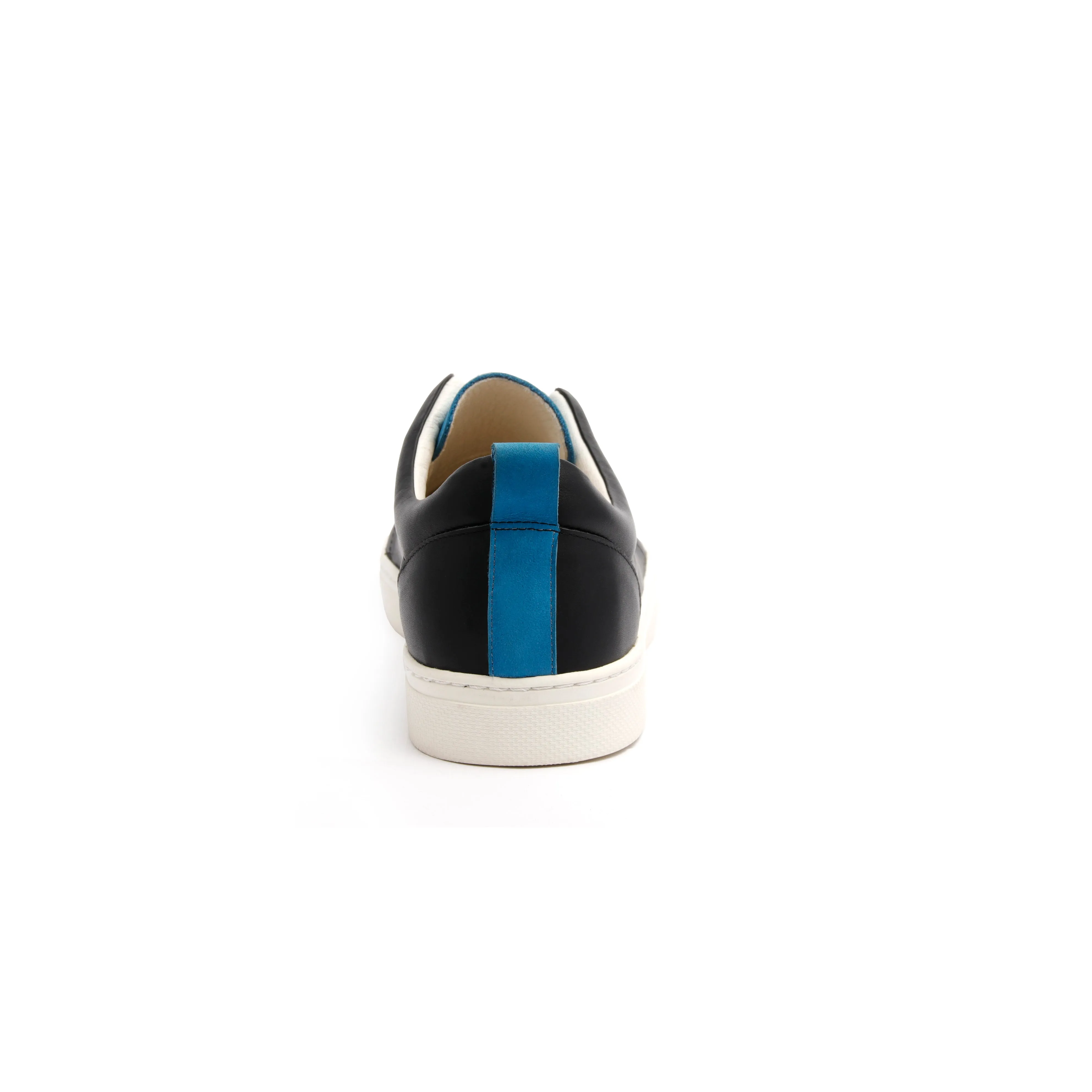 Men's Meister Black Moroccan Blue Leather Low Tops 04384-995