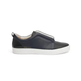 Men's Meister Black Navy Leather Low Tops 04384-959