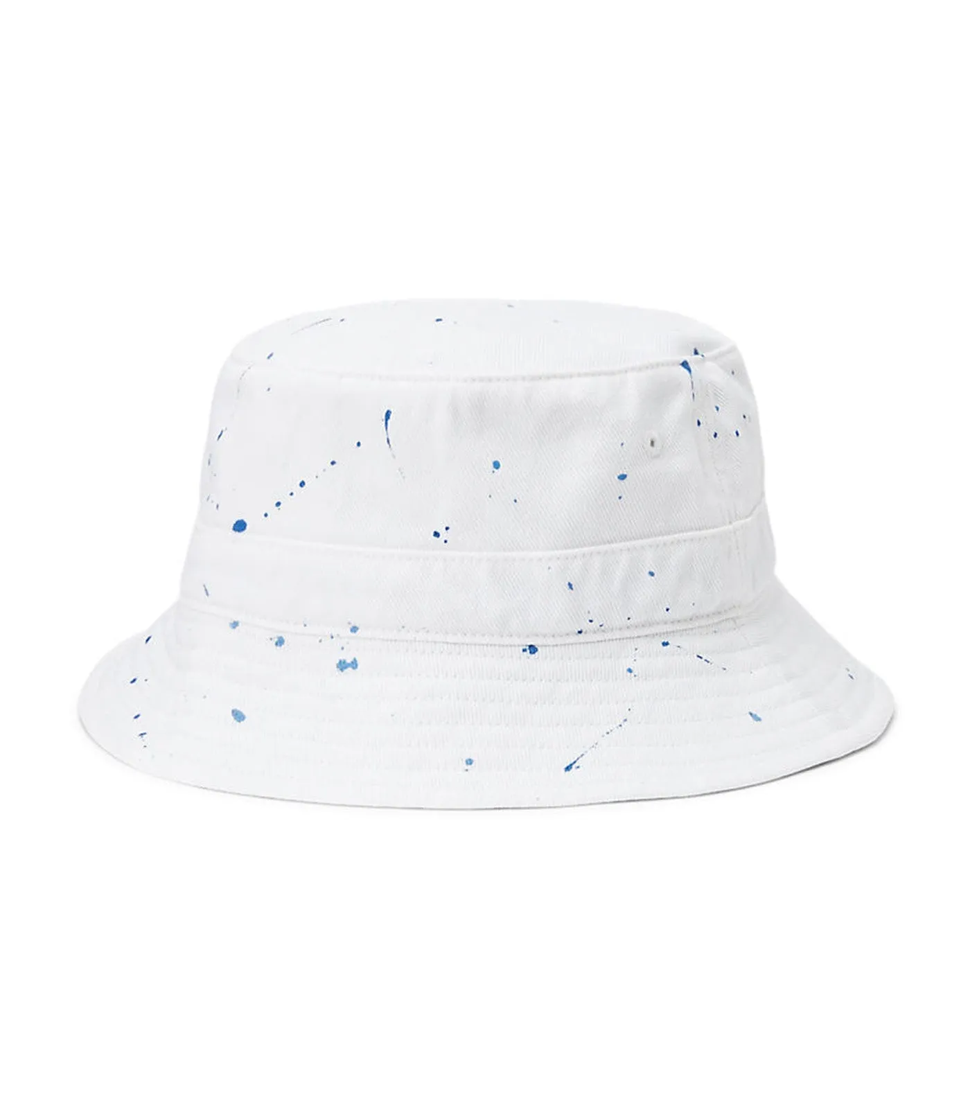 Men's Polo Bear Paint-Splatter Bucket Hat White