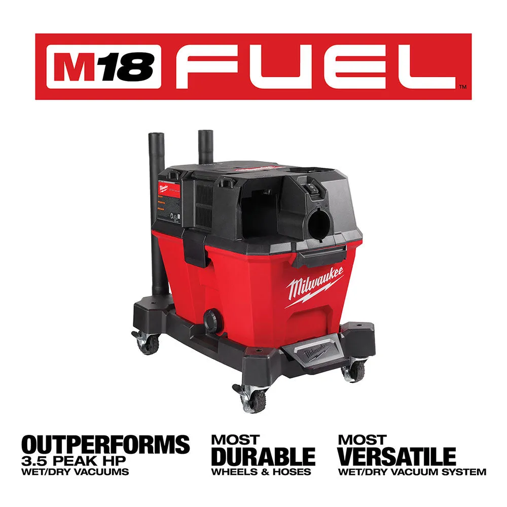 Milwaukee 0910-20CC M18 FUEL 6 Gal Wet/Dry Vacuum w/ AIR-TIP Bristle/Crevice Kit