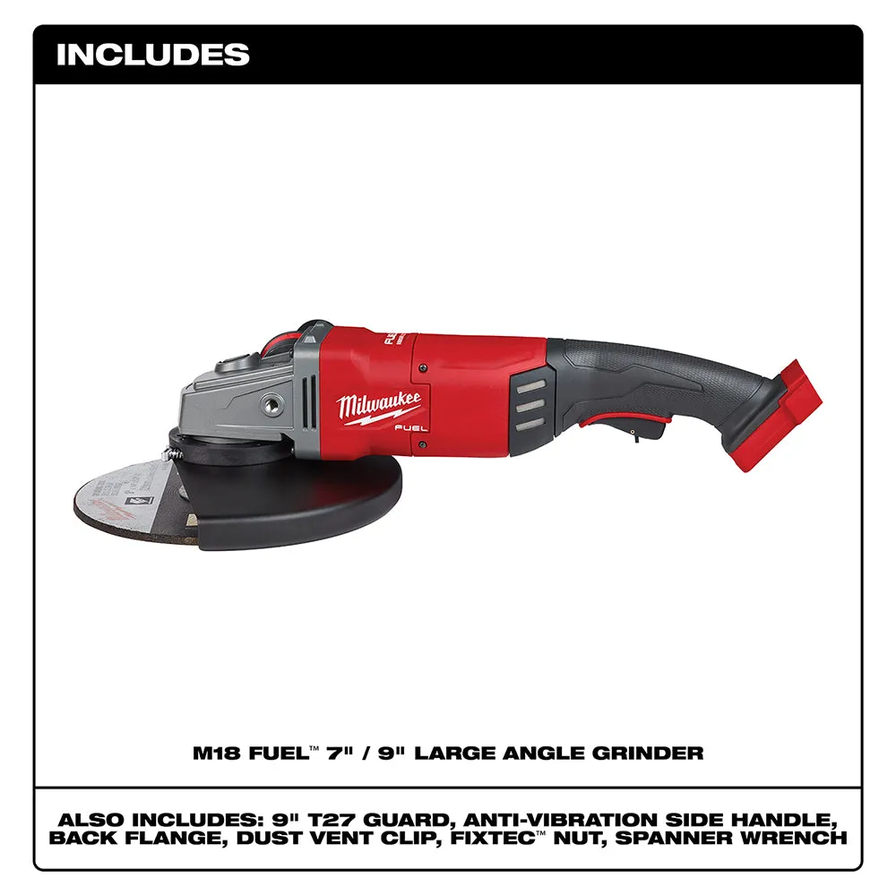 Milwaukee 2785-80 M18 FUEL 18V 7/9" Large Angle Grinder Kit - Bare Tool, Recon