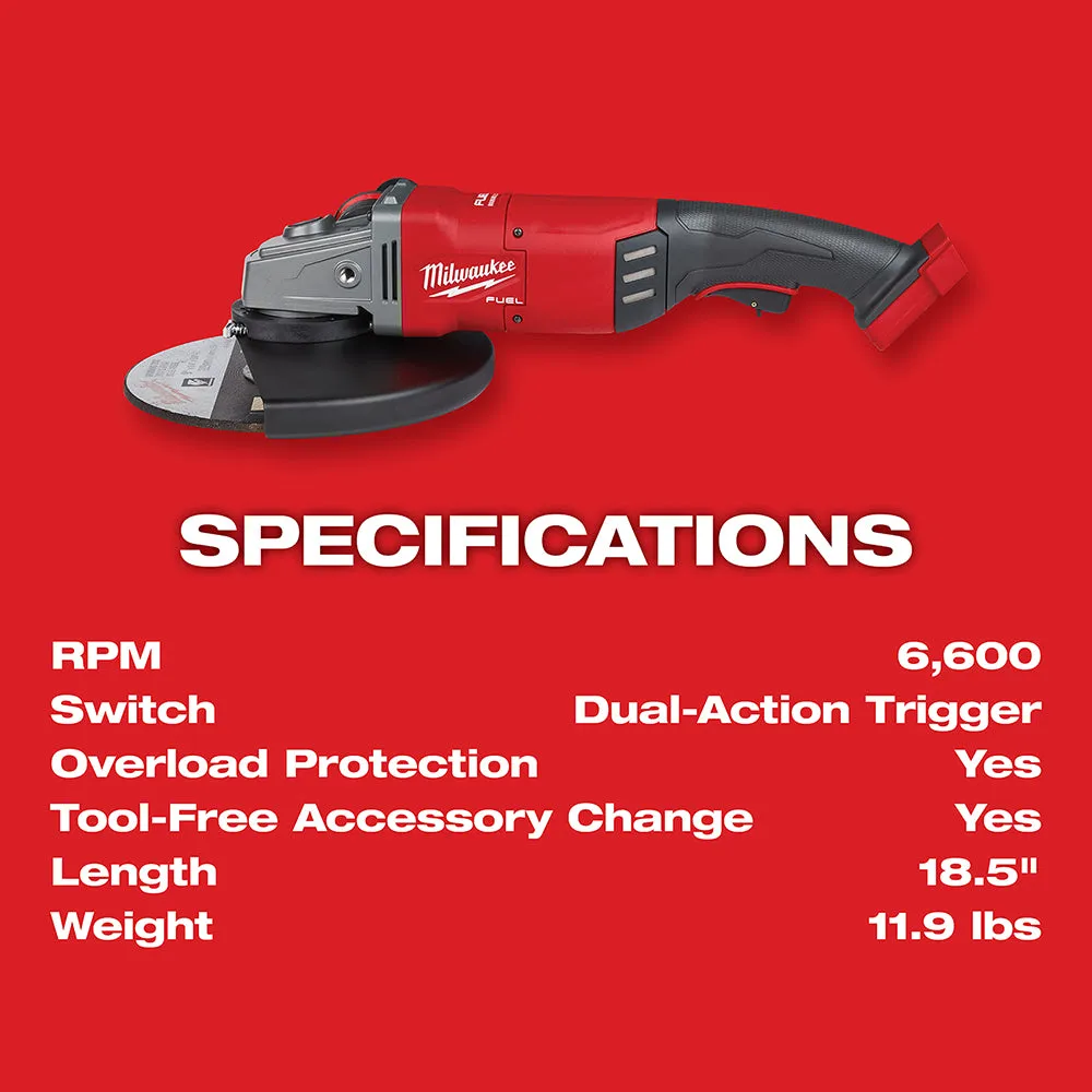 Milwaukee 2785-80 M18 FUEL 18V 7/9" Large Angle Grinder Kit - Bare Tool, Recon