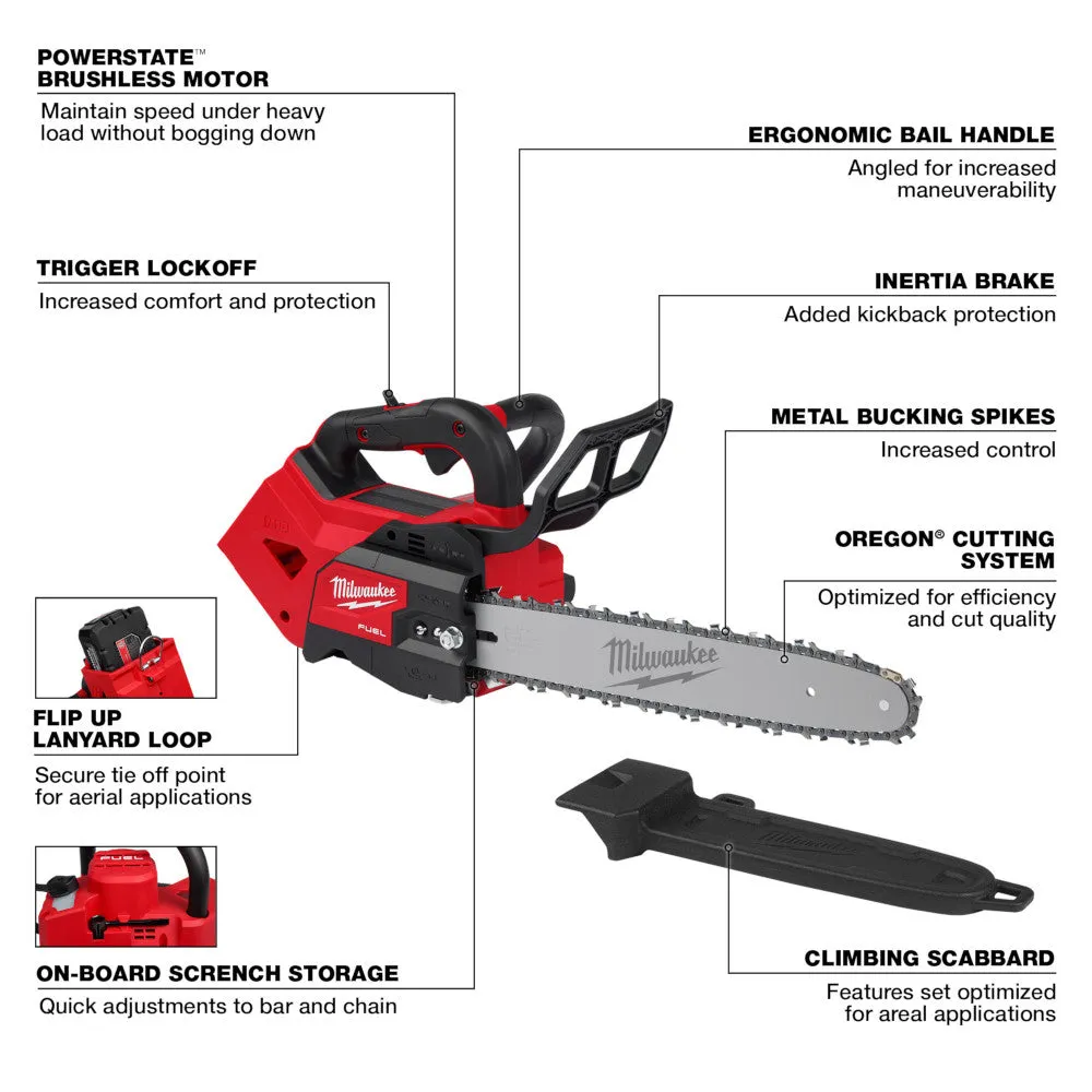 Milwaukee 2826-20T M18 FUEL 18V 14" Cordless Top Handle Chainsaw - Bare Tool