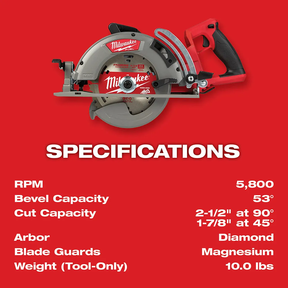 Milwaukee 2830-20SW M18 FUEL 18V 7-1/4" Circular Saw / SAWZALL Combo Kit