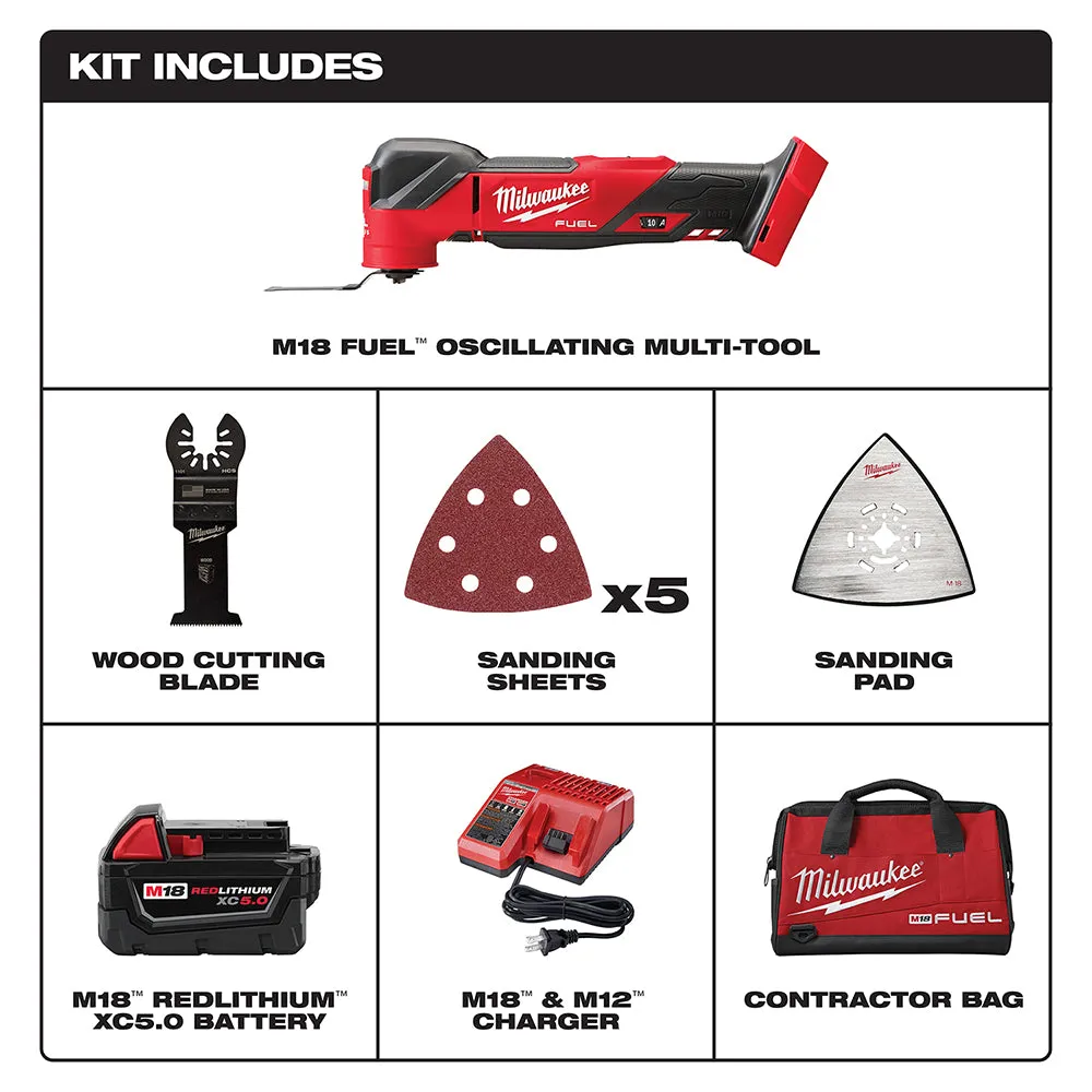 Milwaukee 2836-21 M18 FUEL 18V Cordless Li-Ion Oscillating Multi Tool Kit