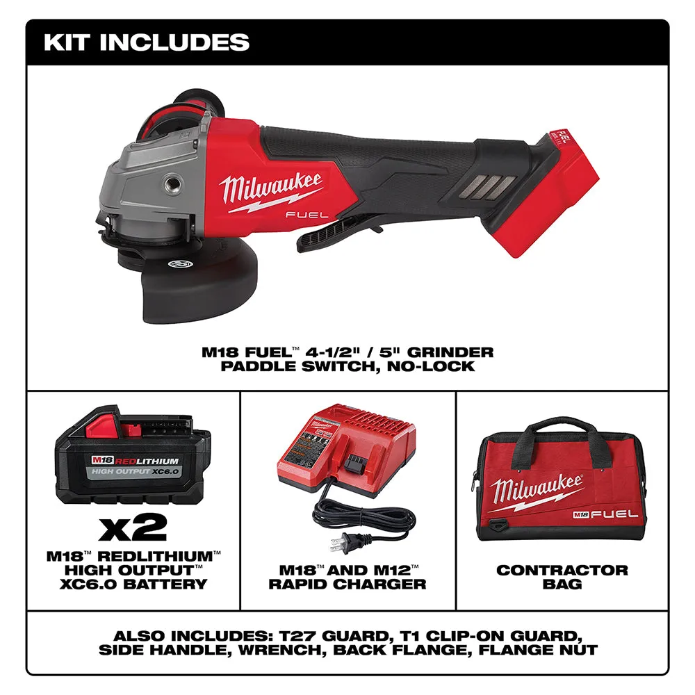 Milwaukee 2880-22 M18 FUEL 18V 4-1/2" / 5" Grinder Paddle Switch No-Lock Kit