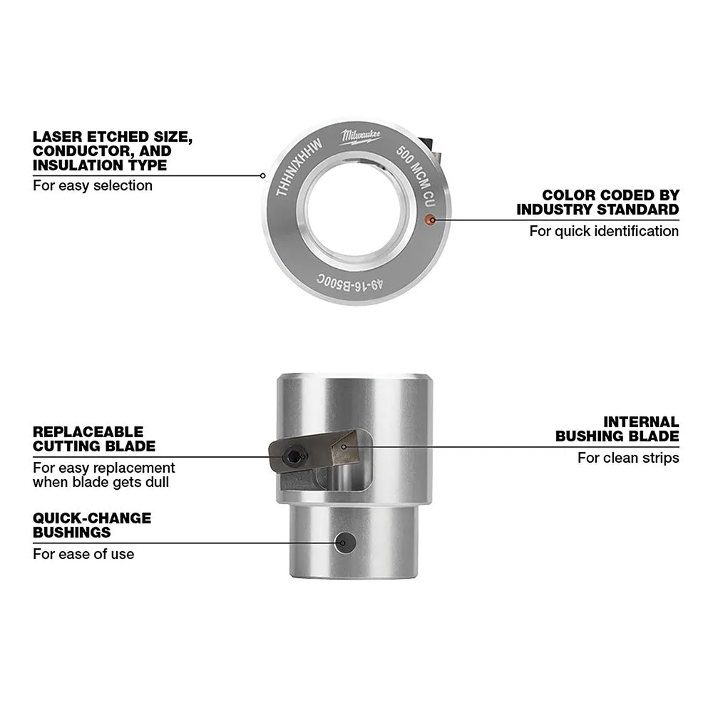 Milwaukee 2935CU-21S M18 18V Cable Stripper Kit w/ 17 Cu THHN / XHHW Bushings