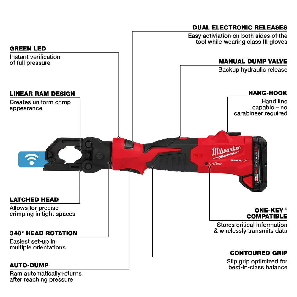 Milwaukee 2979-22 M18 FORCE LOGIC 6T Latched Linear Utility Crimper