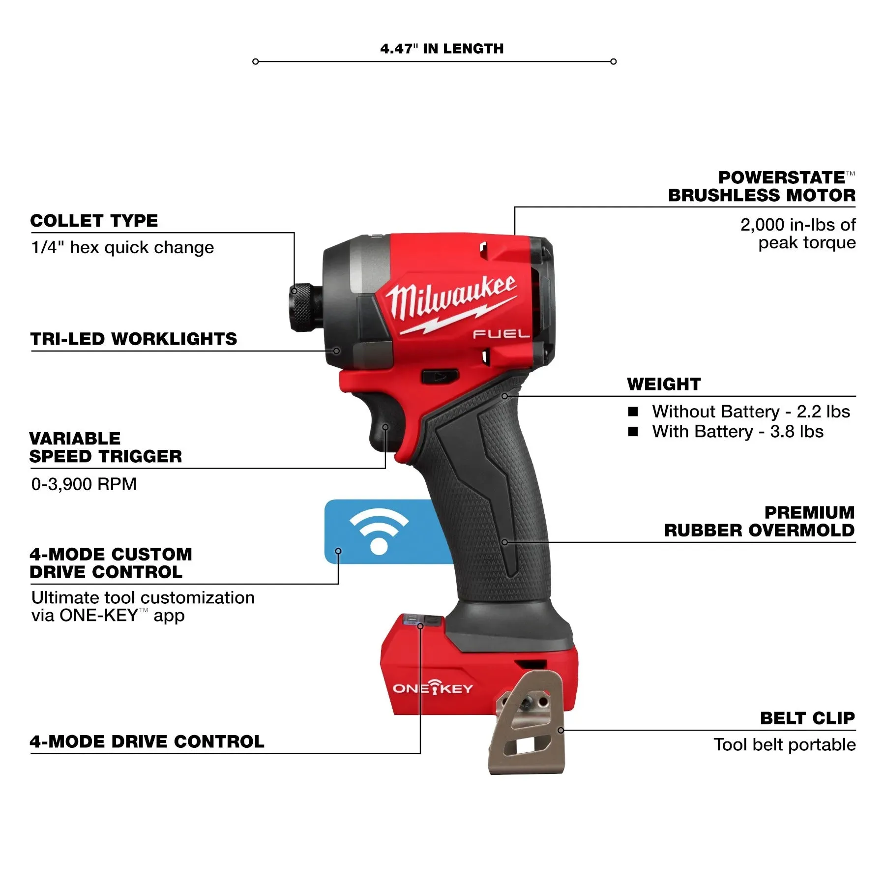 Milwaukee 3696-22 M18 FUEL 18V 2 Tool Cordless Combo Kit w/ ONE-KEY