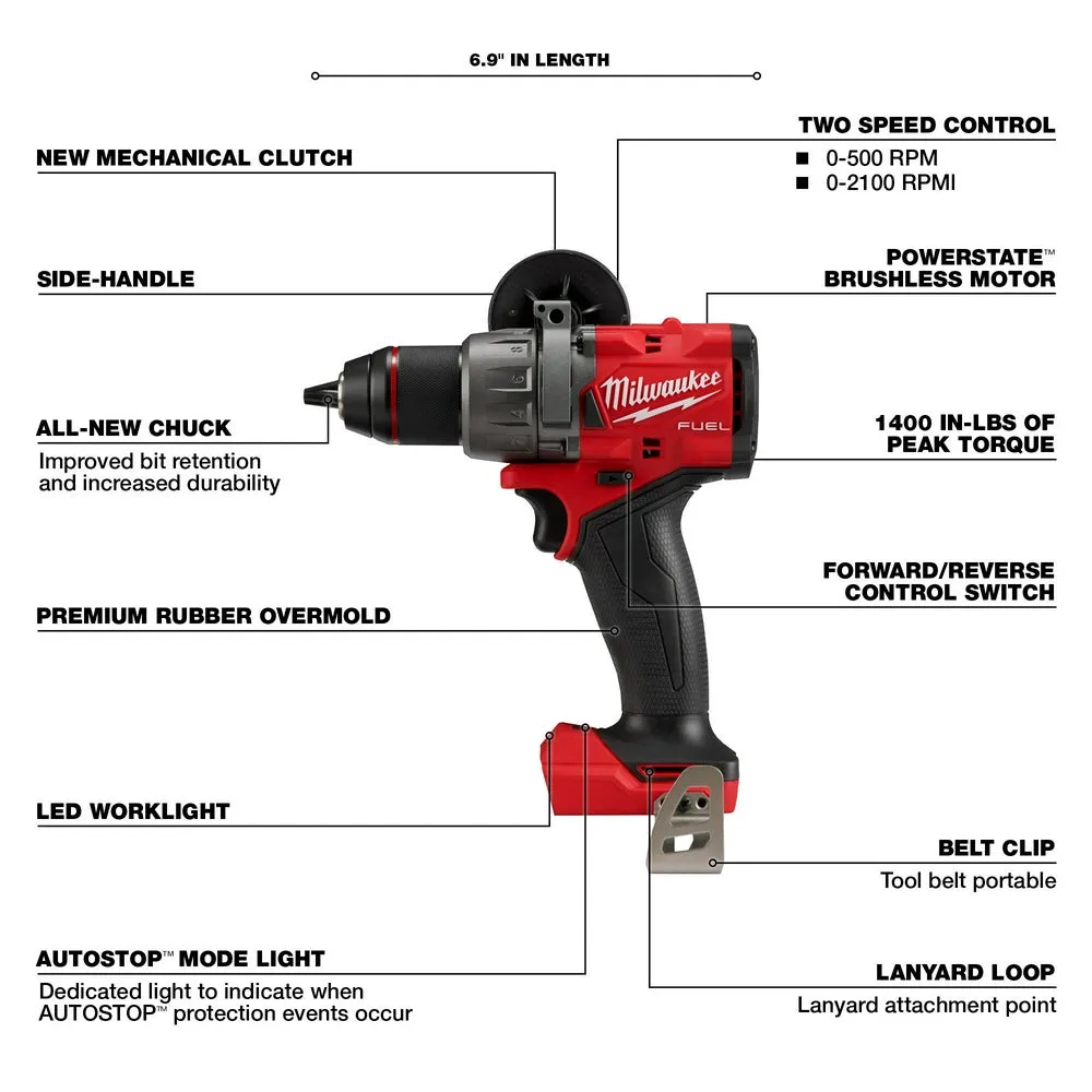 Milwaukee 3697-25 M18 FUEL 18V 5 Tool Cordless Brushless Li-Ion Combo Kit