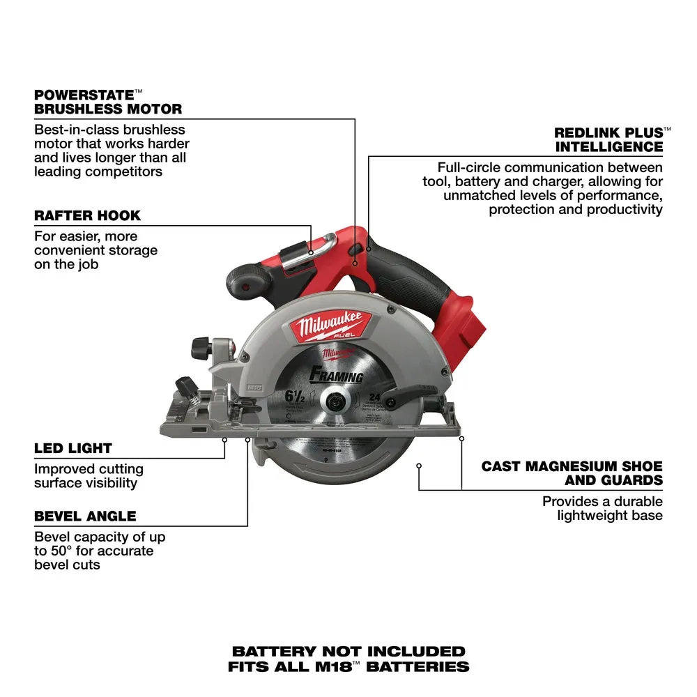 Milwaukee 3697-25 M18 FUEL 18V 5 Tool Cordless Brushless Li-Ion Combo Kit