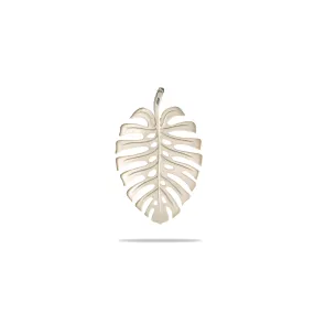 Monstera Pendant in Green Gold - 30mm