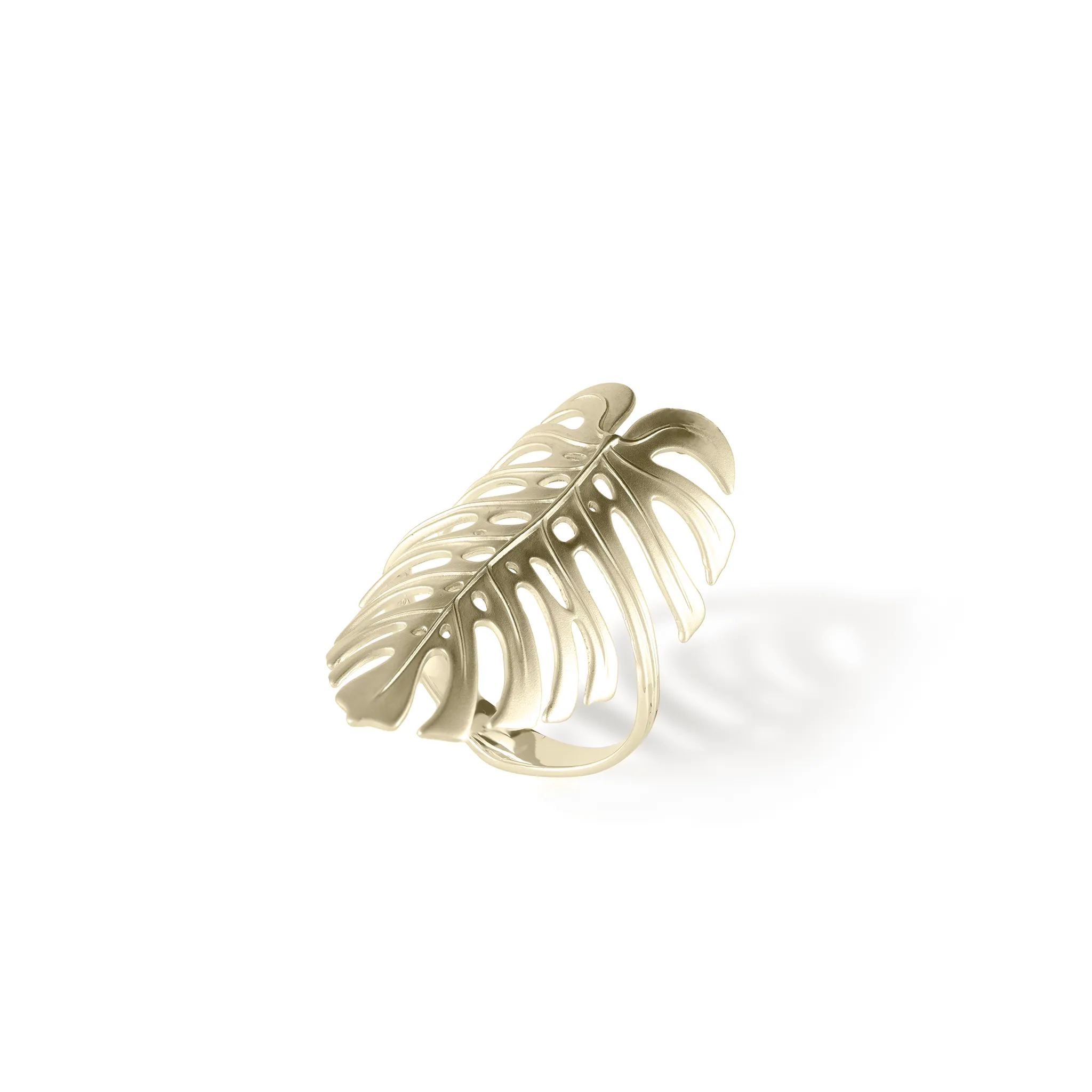 Monstera Ring in Green Gold - 30mm