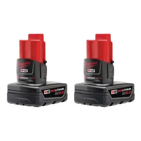 Open Box -  Milwaukee M12 12-Volt Lithium-Ion XC Extended Capacity 6.0 Ah Battery Pack (2-Pack)