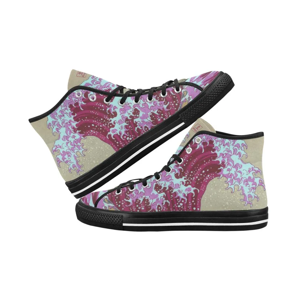 Pink Wave Off Kanagawa Equil High Tops - Womens