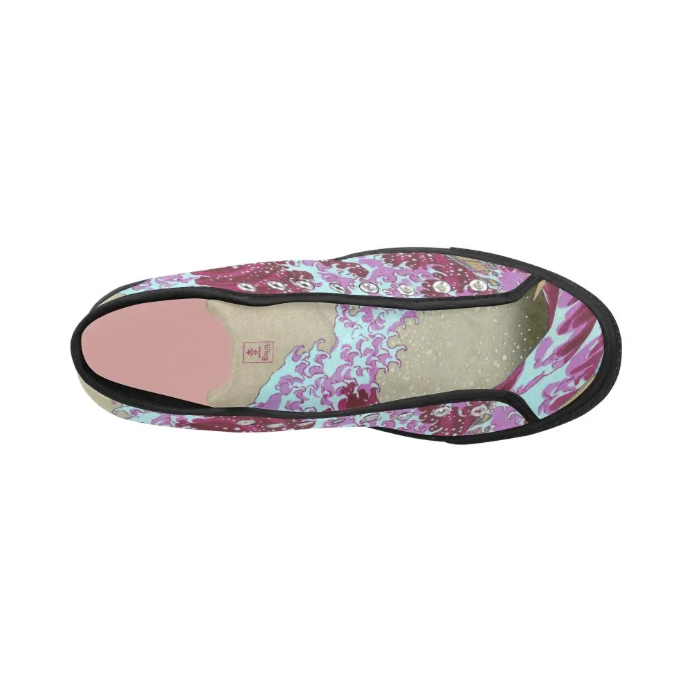 Pink Wave Off Kanagawa Equil High Tops - Womens