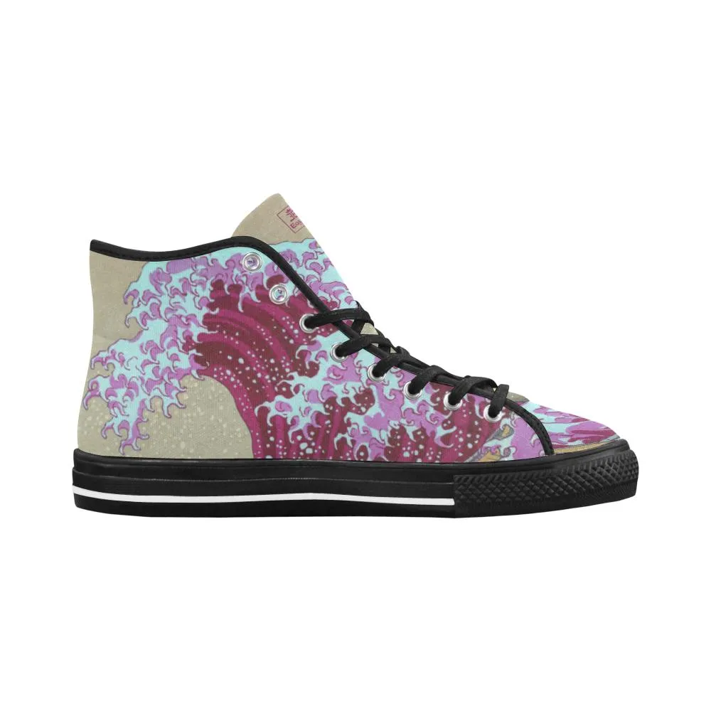 Pink Wave Off Kanagawa Equil High Tops - Womens