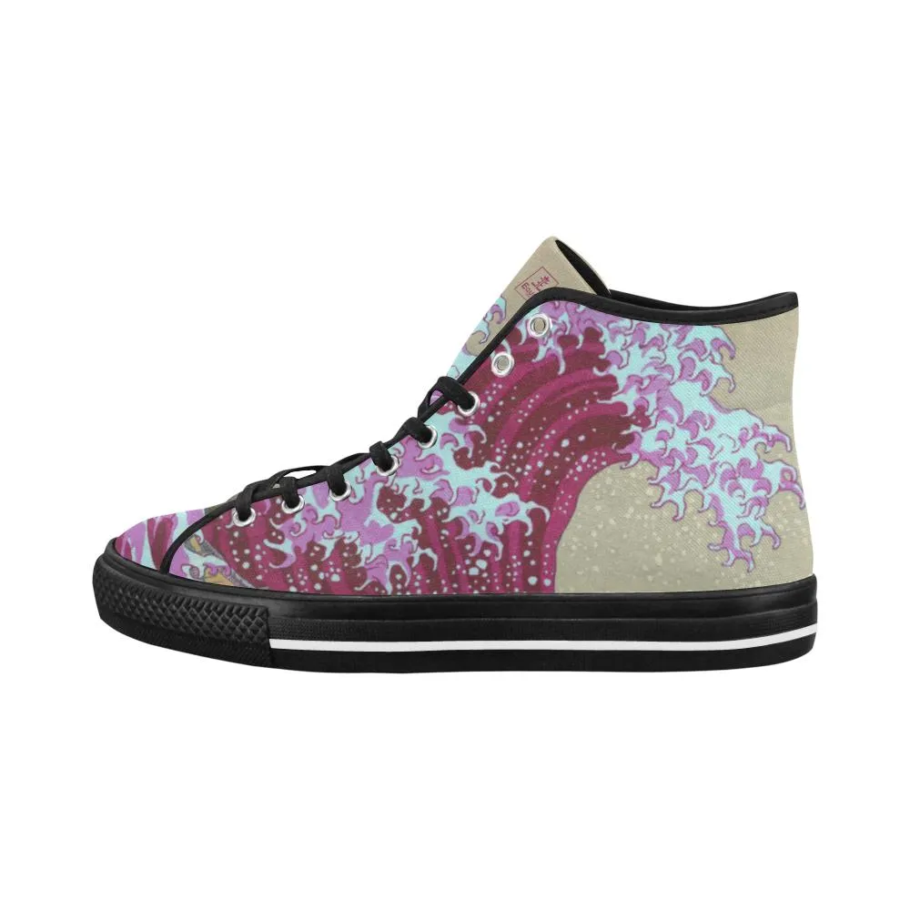 Pink Wave Off Kanagawa Equil High Tops - Womens