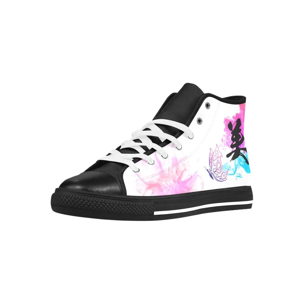 "Bi" - Beauty Kanji Leather High Top Shoes - Womens