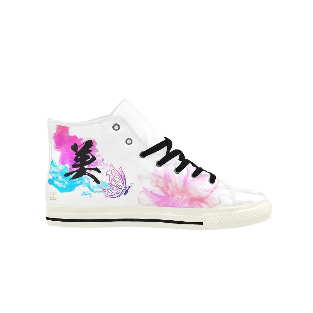 "Bi" - Beauty Kanji Leather High Top Shoes - Womens