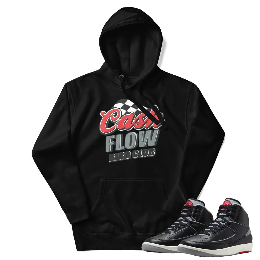 RETRO 2 BLACK CEMENT CASHFLOW HOODIE