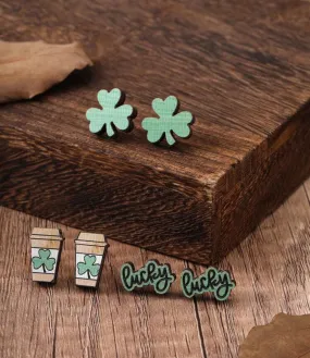 Set of 3 St. Patrick's Day Stud Earrings