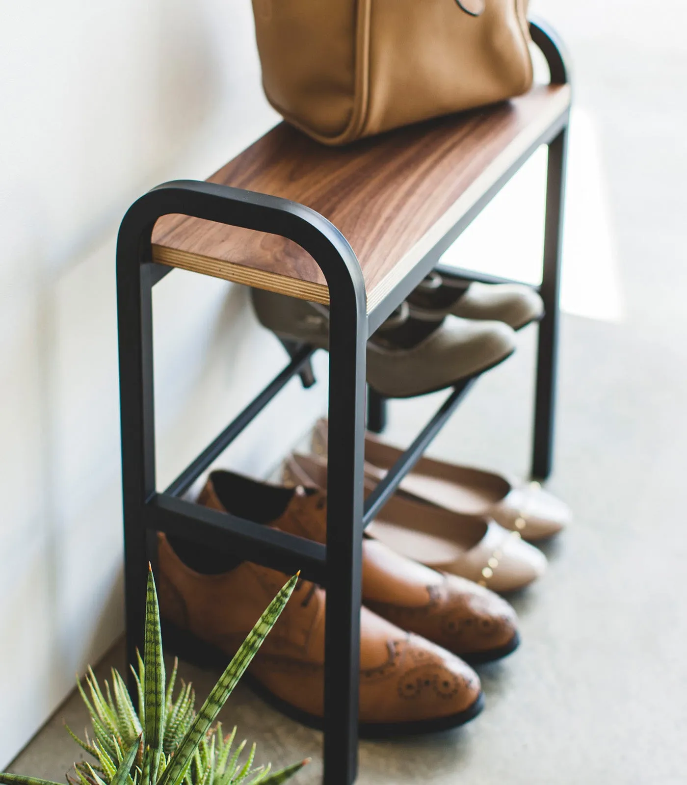 Shoe Organizer & Bench (18" H)  - Steel   Wood