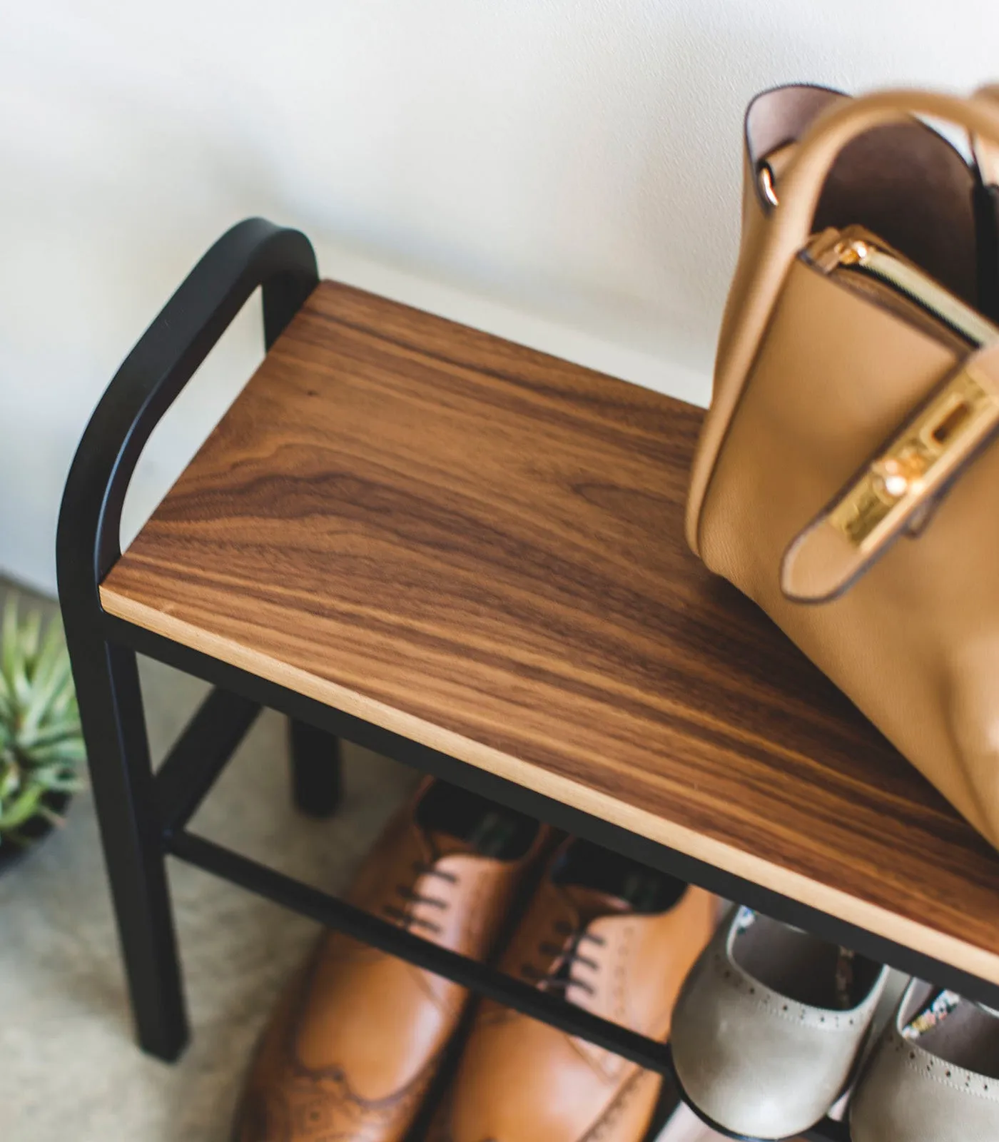 Shoe Organizer & Bench (18" H)  - Steel   Wood