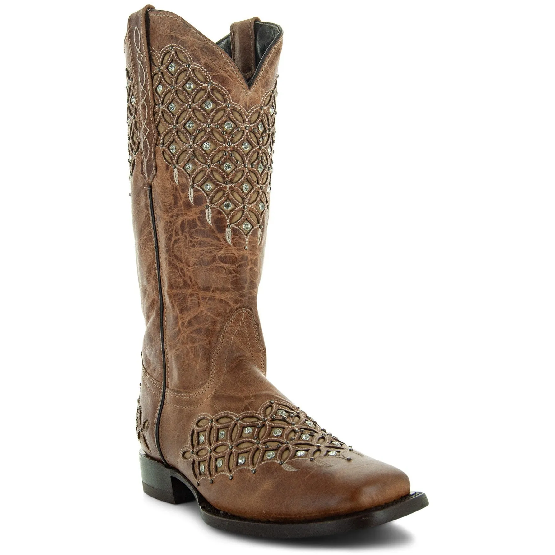 Soto Boots Womens Studded Inlay Cowgirl Boots M50058